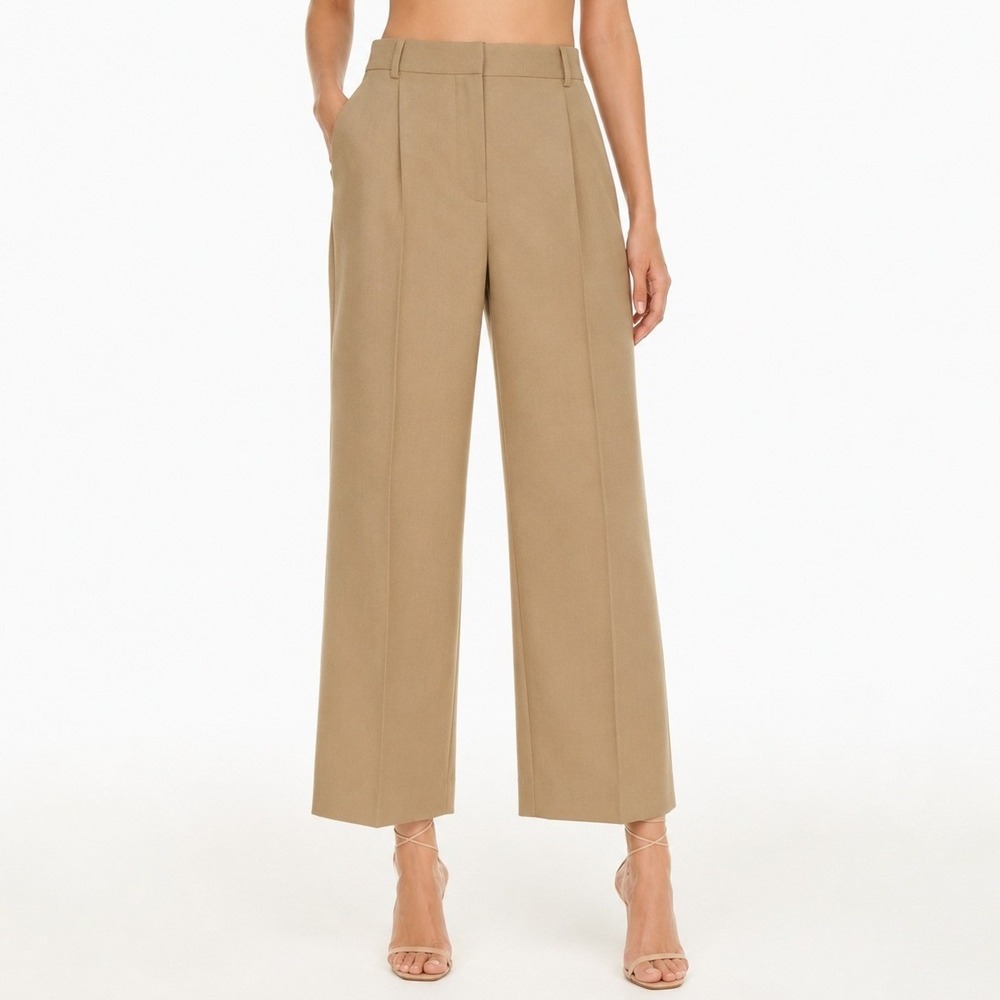 Aritzia Wilfred The Effortless Pants Cropped Crepette Trouser Wide Leg Size 2